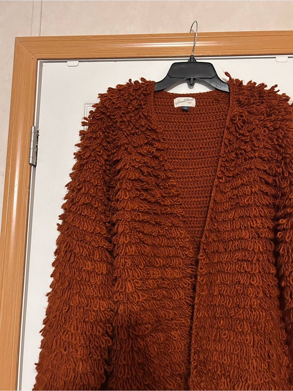 Universal Thread Loop-Texture Open Cardigan - Rust Brown - Picture 2 of 4